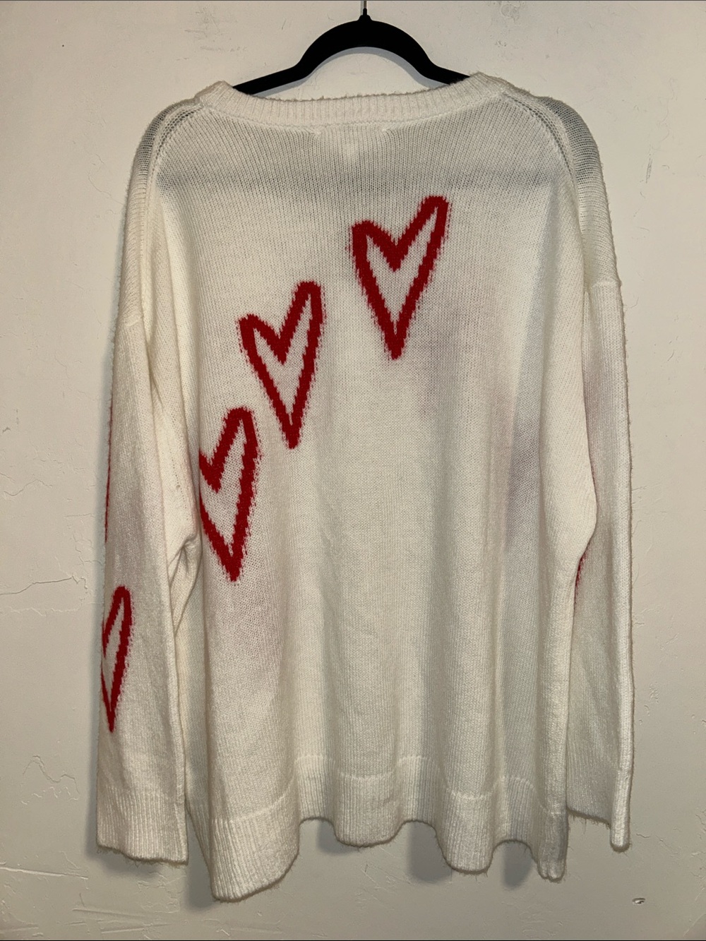 Chelsea & Theodore Long Sleeve Crew Neck Sweater With Hearts. - Picture 7 of 14